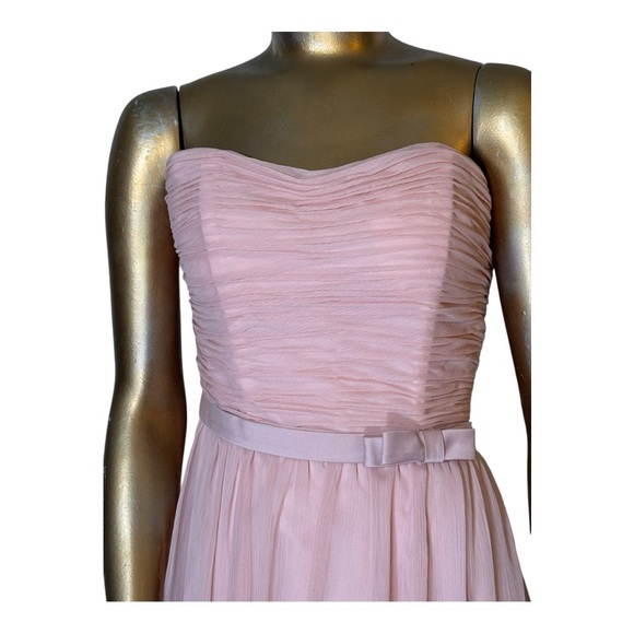 Mori Lee Bridesmaid Dress Long Formal Blush US Size 10 Angelina Faccenda 20423 - Picture 4 of 12